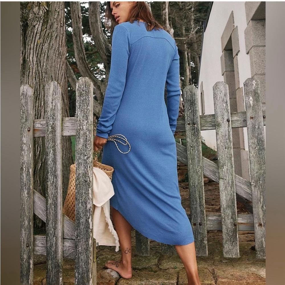 Free People Beach ribbed cardigan / coverup sz large light blue EUC - Picture 6 of 7